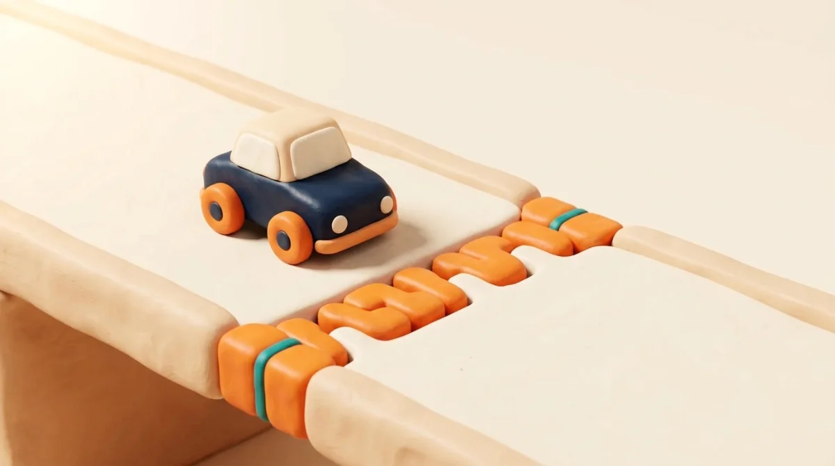 מבט מקרוב על מפרק התפשטות בכביש של גשר, עם שיניים של מתכת שמשתלבות זו בזו